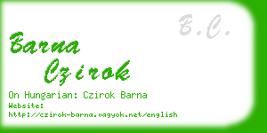 barna czirok business card